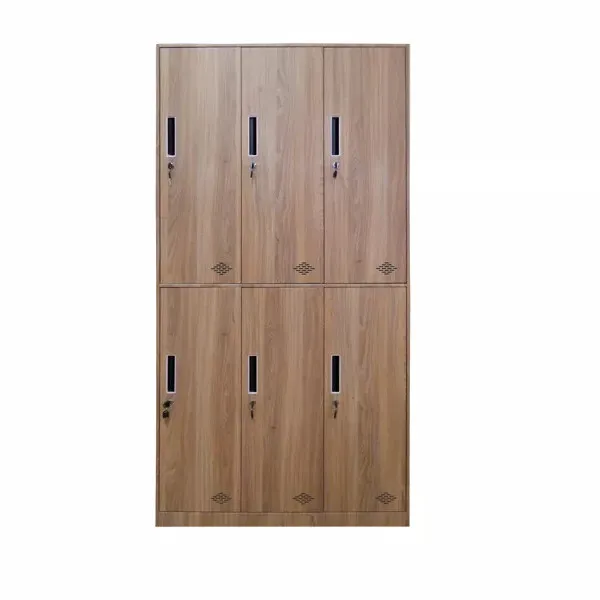 Dark Walnut 6 Doors Steel Locker