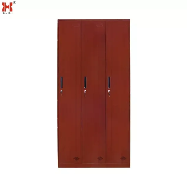 Dark Walnut 3 Doors Steel Locker